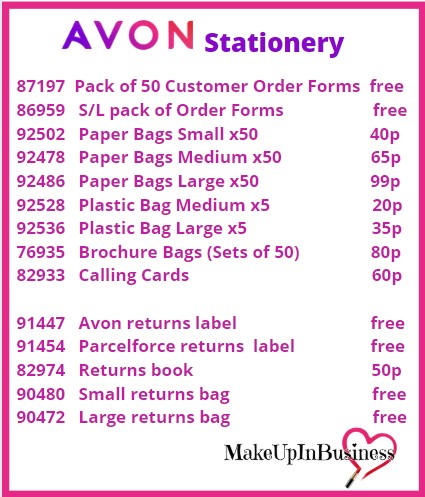 Avon Brochure/brochure Bag Labels 