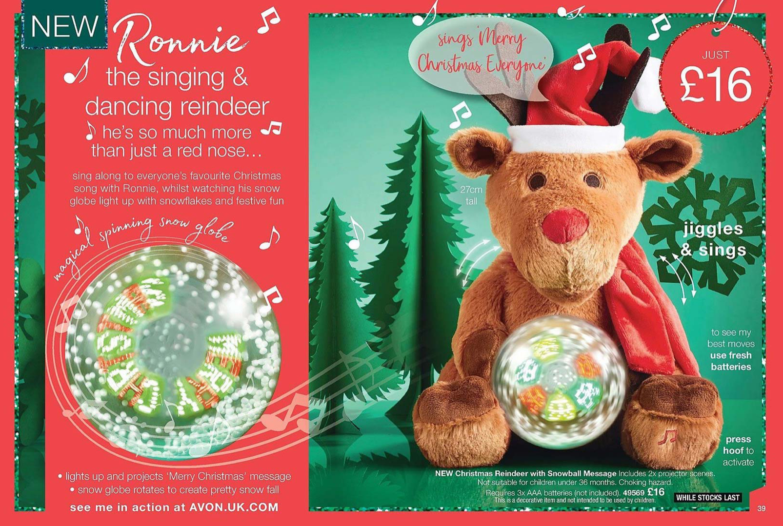 Avon UK brochure 1 Ronnie the Singing Reindeer