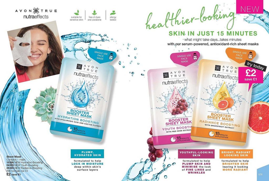 Avon Campaign 7 2019 UK Brochure Online - Nutraeffects sheet masks