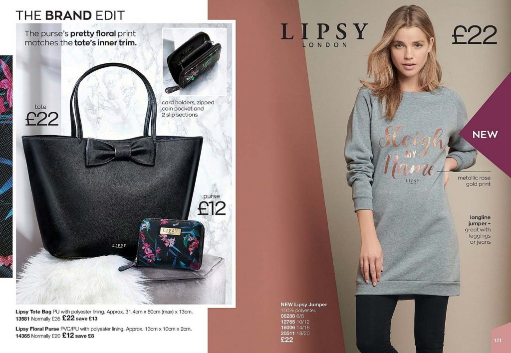Avon Lipsy tote bag and longline jumper