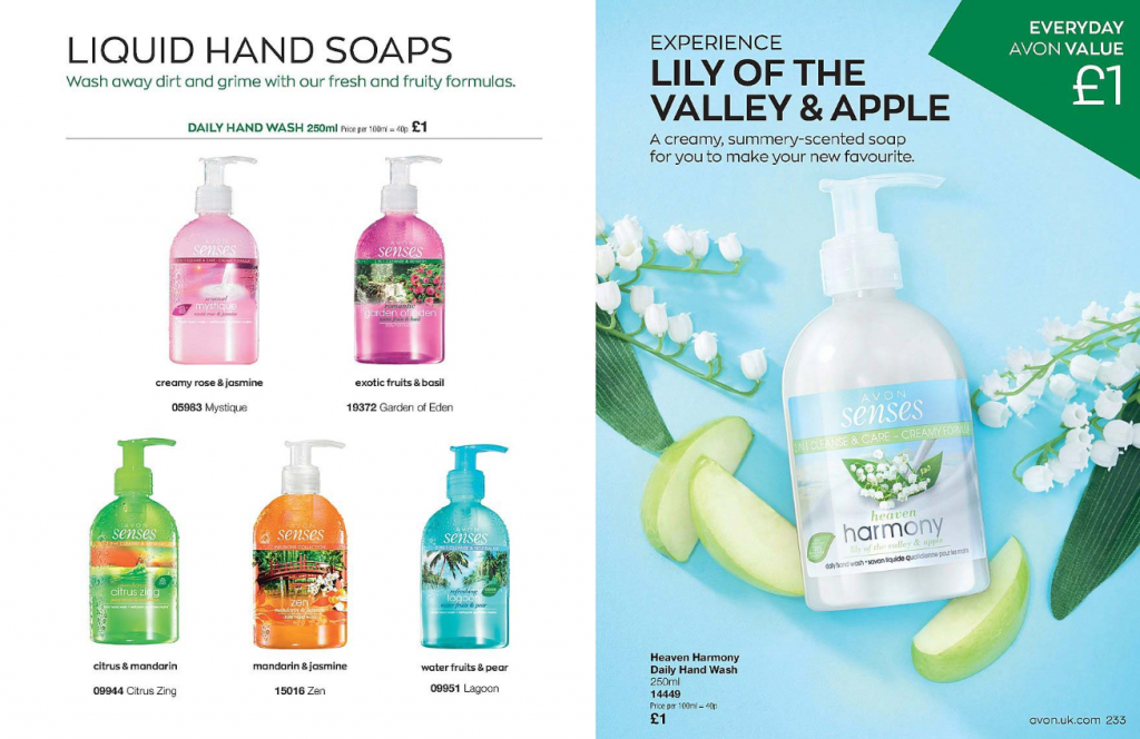 Avon liquid hand soaps