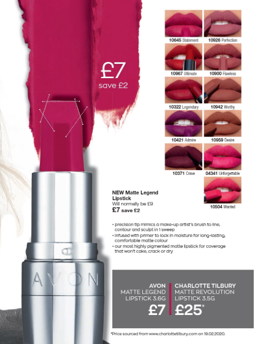 Avon Campaign 9 2020 UK Brochure Online - Matte Legend Lipstick